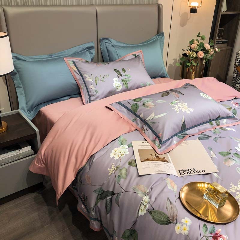 KTX-336531 Four-Piece Long-Staple Cotton Villa Quilt Cover Set for 1.5m and 1.8m Beds