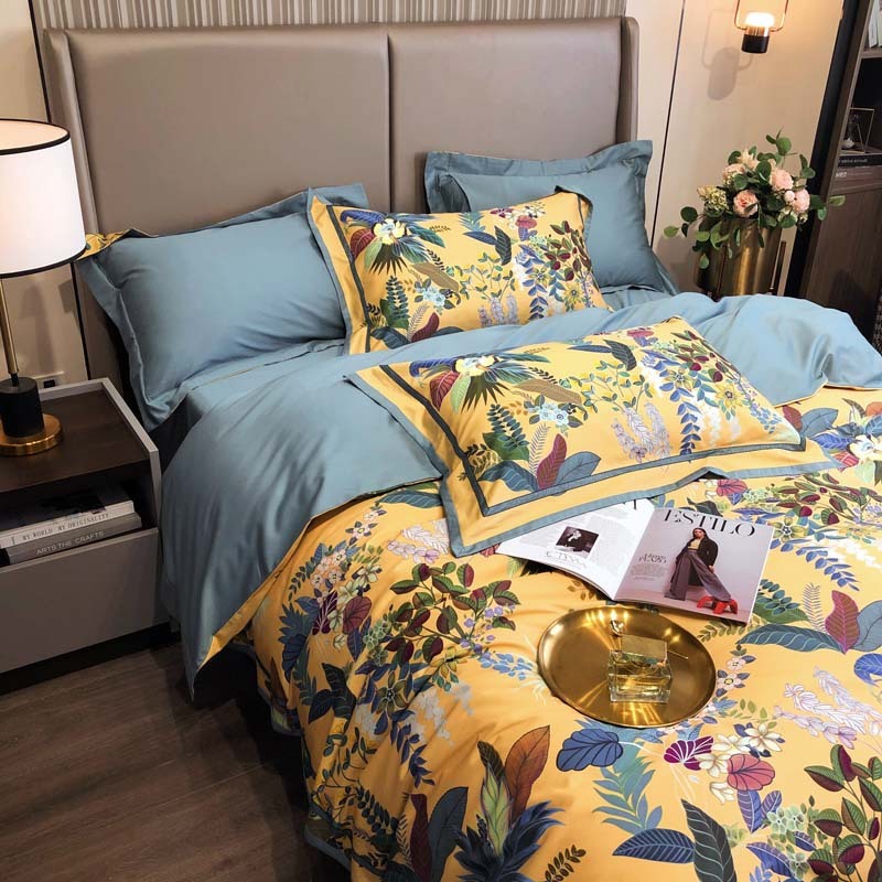 KTX-336531 Four-Piece Long-Staple Cotton Villa Quilt Cover Set for 1.5m and 1.8m Beds