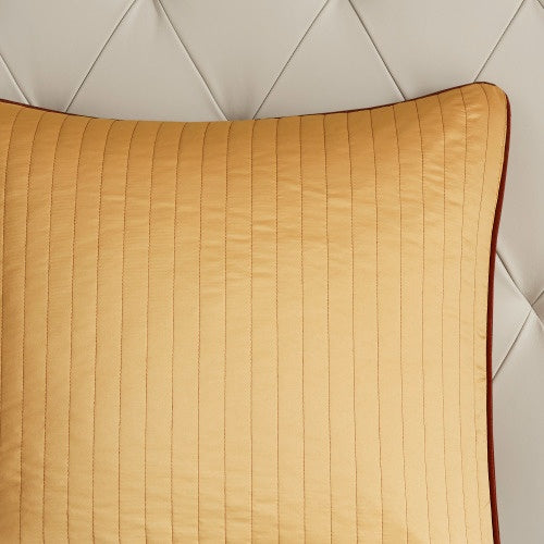 KTX-336851 12 Piece Queen Comforter Set with Cotton Sheets and Decorative Pillows in Red and Gold