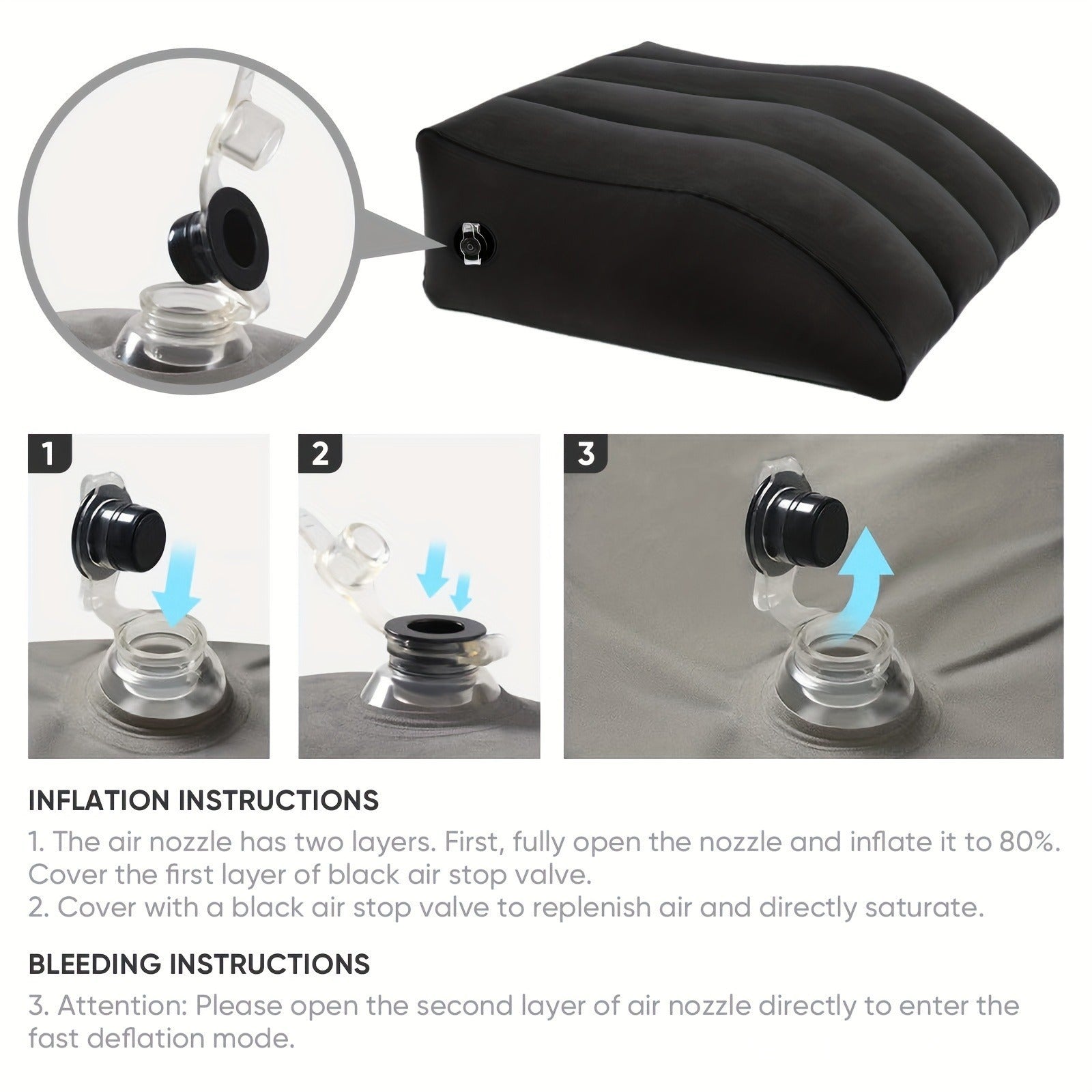 KTX-337363 Inflatable Calf Pillow with Soft Flocking Cover for Enhanced Comfort and Support