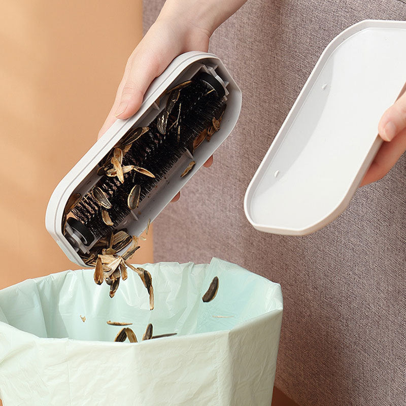 KTX-337363 Manual Roller Hair Removal Brush for Furniture and Clothing - Modern Design in White and Gray