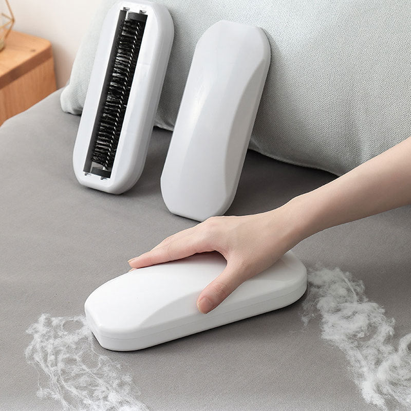 KTX-337363 Manual Roller Hair Removal Brush for Furniture and Clothing - Modern Design in White and Gray