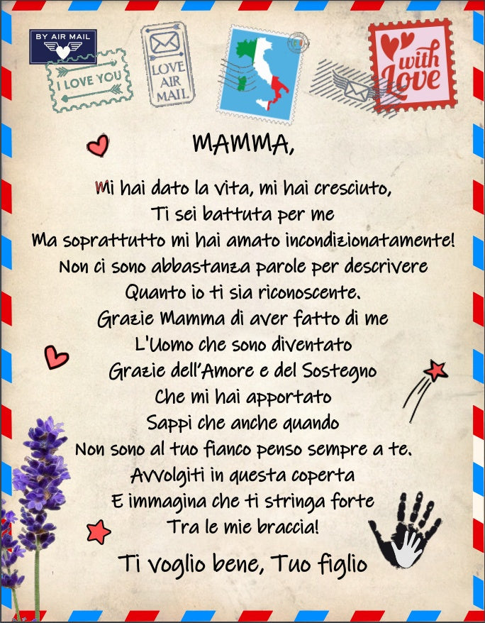 KTX-338515 Cartoon Envelope Letter Design Flannel Blanket - Cozy Coral Fleece for Autumn & Winter, Multiple Sizes Available