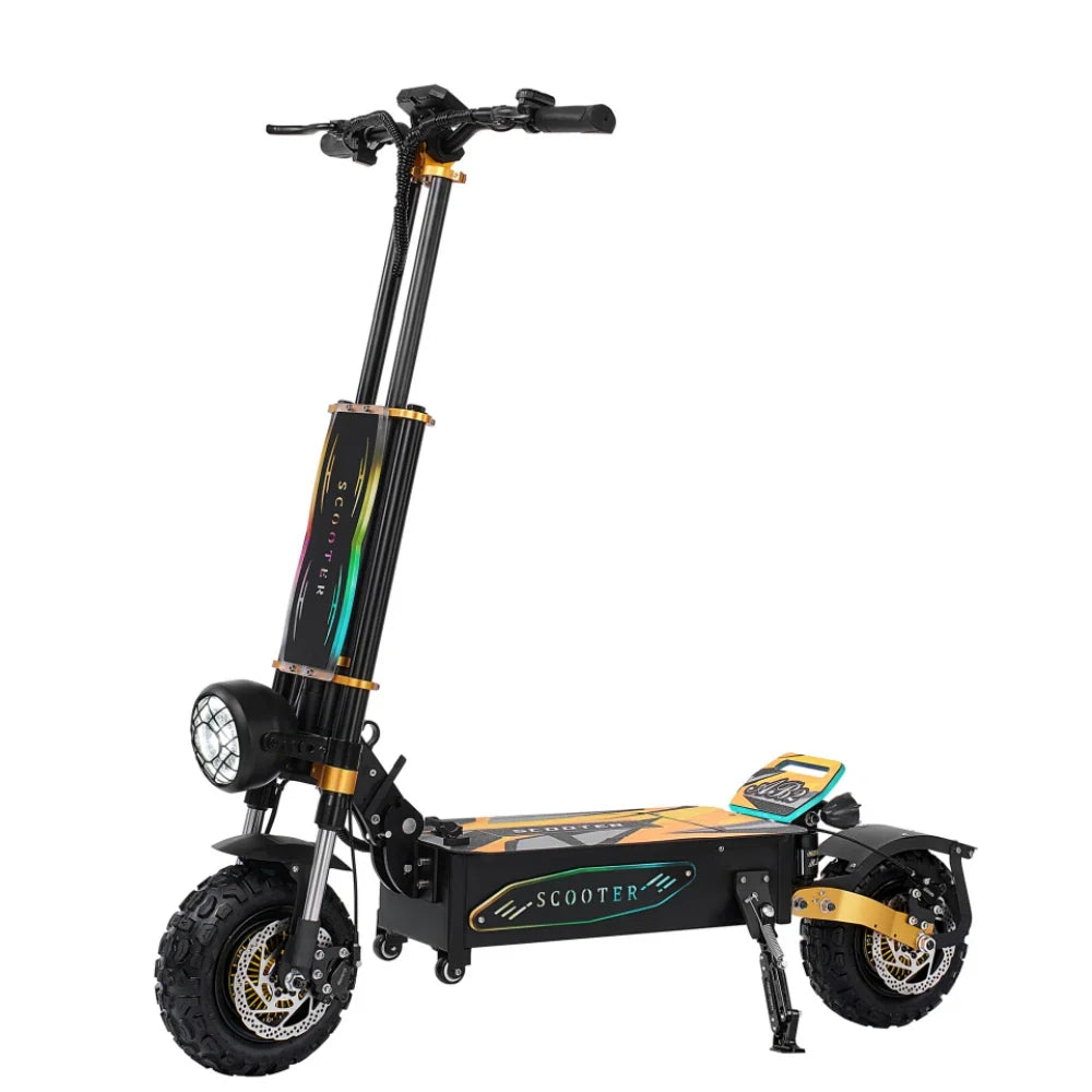 KTX-338707 Dual Motor Electric Scooter 60V 40Ah, 120Km Range, 6000W, 11 Inch Fat Tires, Folding Design