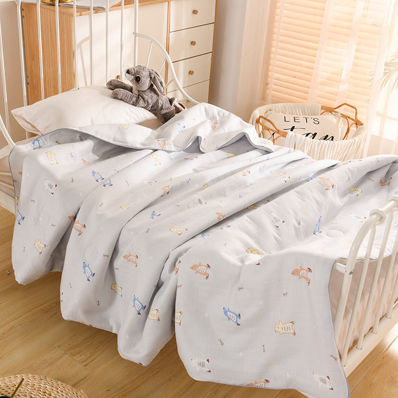 KTX-338835 Cotton Double-Layer Antibacterial Air Conditioning Quilt in Playful Designs