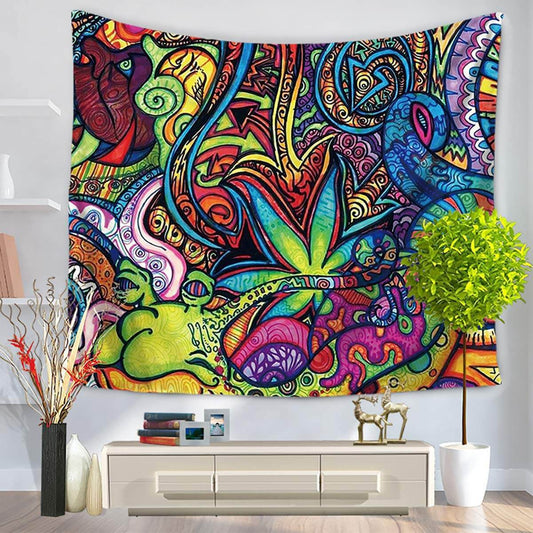 KTX-339539 Psychedelic Doodles Tapestry in Durable 100% Polyester Fabric