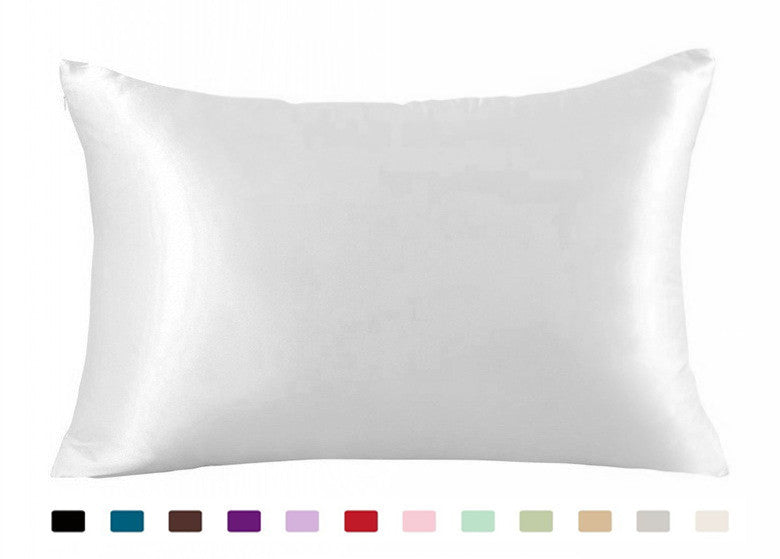 KTX-339667 Satin Ice Silk Pillowcase in Multiple Colors for Single Pillow, Soft Polyester & Mulberry Silk Blend