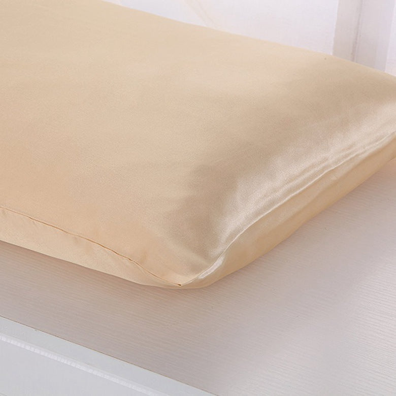 KTX-339667 Satin Ice Silk Pillowcase in Multiple Colors for Single Pillow, Soft Polyester & Mulberry Silk Blend