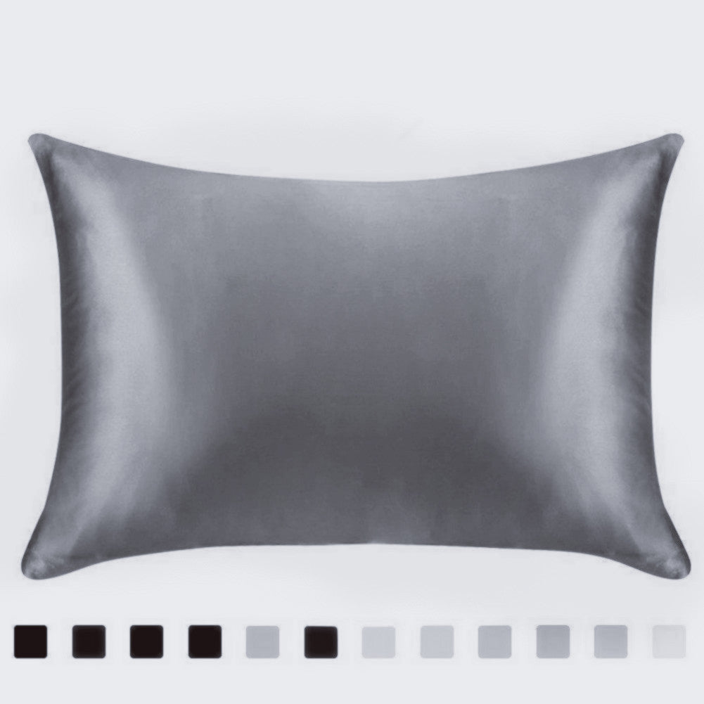 KTX-339667 Satin Ice Silk Pillowcase in Multiple Colors for Single Pillow, Soft Polyester & Mulberry Silk Blend