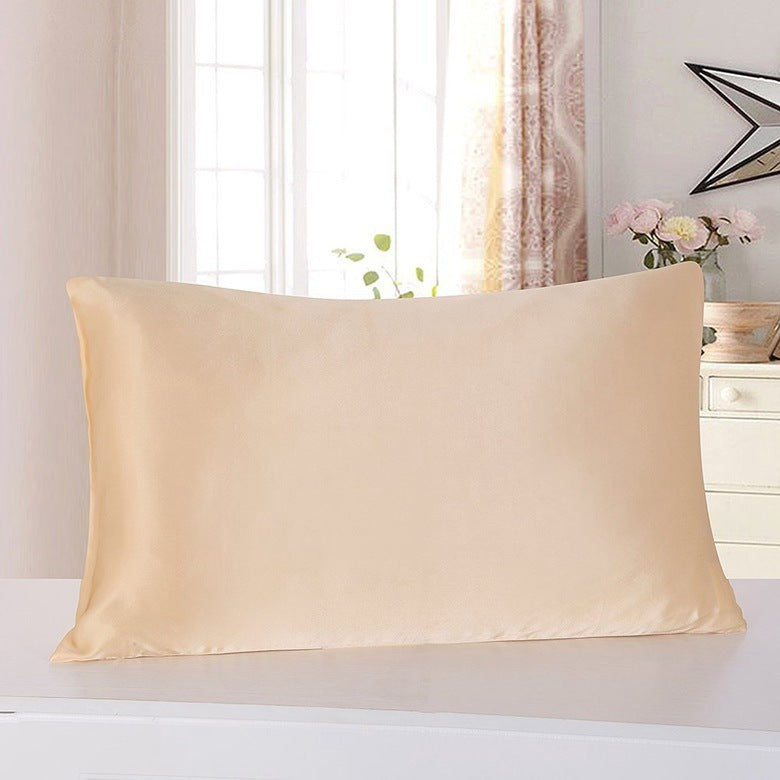 KTX-339667 Satin Ice Silk Pillowcase in Multiple Colors for Single Pillow, Soft Polyester & Mulberry Silk Blend