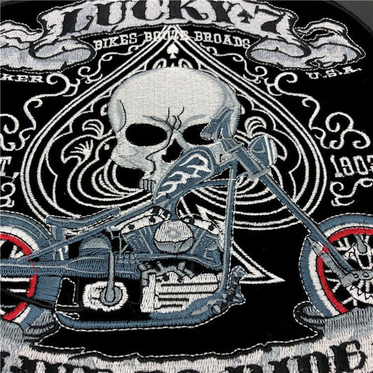 KTX-339667 Skull Design Embroidered Cloth Sticker for Accessories and Apparel