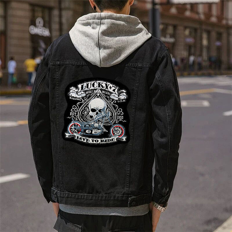 KTX-339667 Skull Design Embroidered Cloth Sticker for Accessories and Apparel