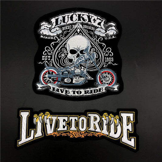 KTX-339667 Skull Design Embroidered Cloth Sticker for Accessories and Apparel