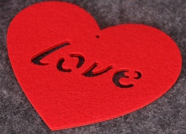 KTX-340691 DIY Non-Woven Flower Heart Curtain with 16 Hearts and 3-Meter Red Rope