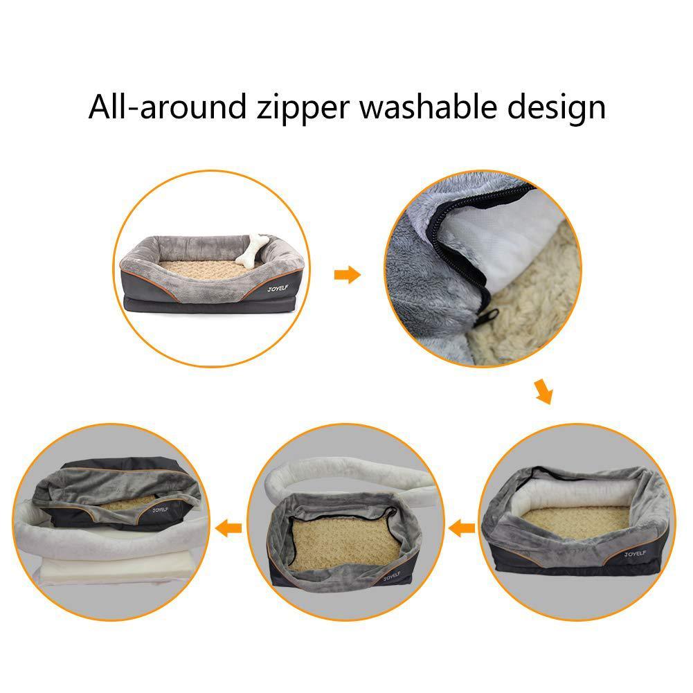 KTX-341267 Two-Color Four-Sided Sofa for Dogs - Winter Warm Design, Gray, Multiple Sizes