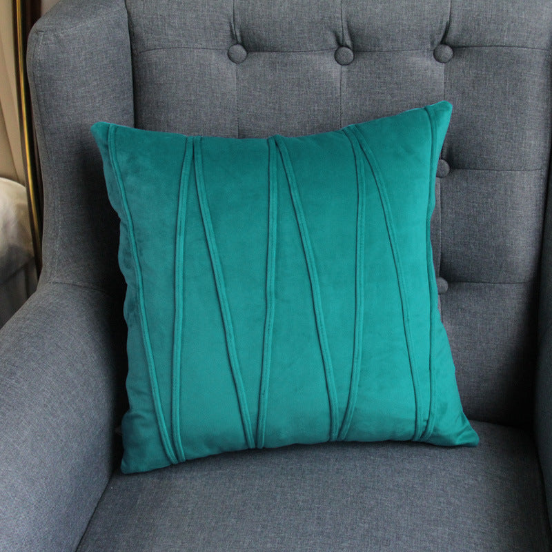 KTX-341971 Modern Plush Solid Color Cushion Cover for Sofa, Office, and Bed - 45x45cm