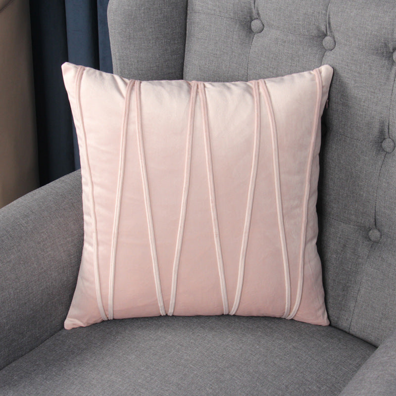 KTX-341971 Modern Plush Solid Color Cushion Cover for Sofa, Office, and Bed - 45x45cm