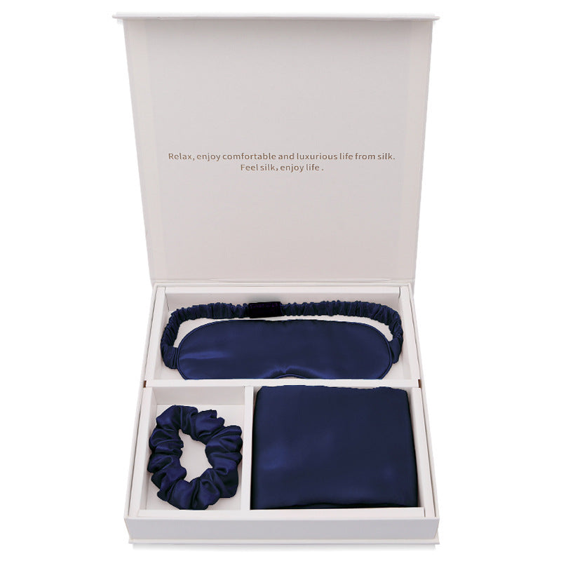 KTX-341971 Silk Eye Mask Gift Set with Pillowcase and Scrunchie - Breathable, Hypoallergenic, Anti-Aging