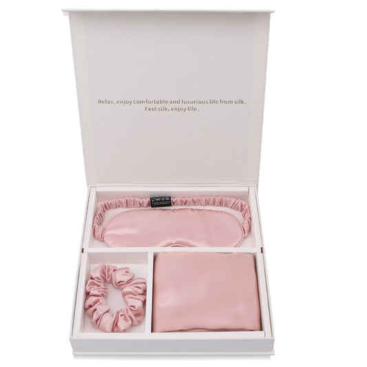 KTX-341971 Silk Eye Mask Gift Set with Pillowcase and Scrunchie - Breathable, Hypoallergenic, Anti-Aging