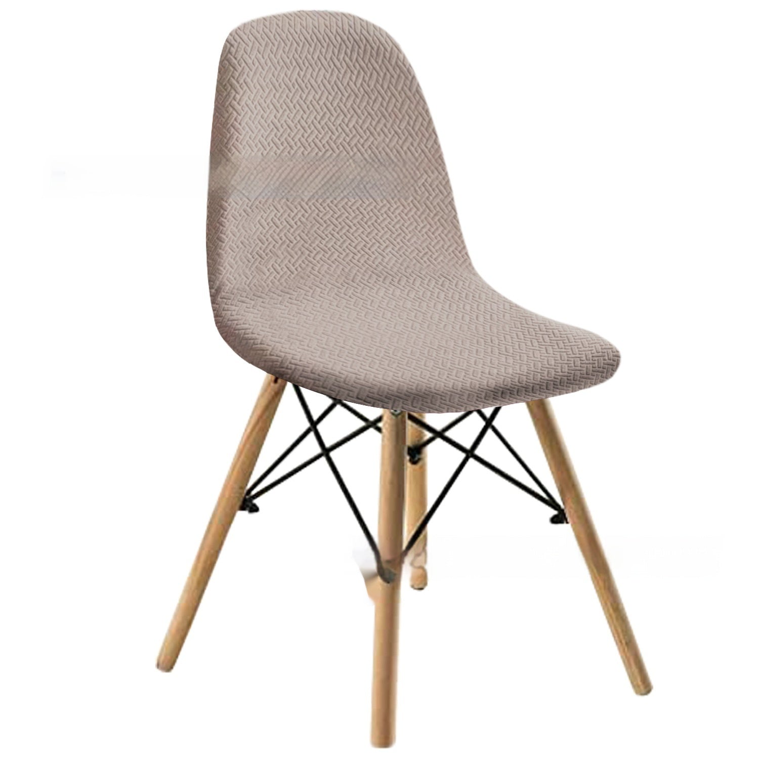 KTX-342035 Long Plaid Jacquard Chair Cover in Modern Geometric Design - Multiple Colors Available