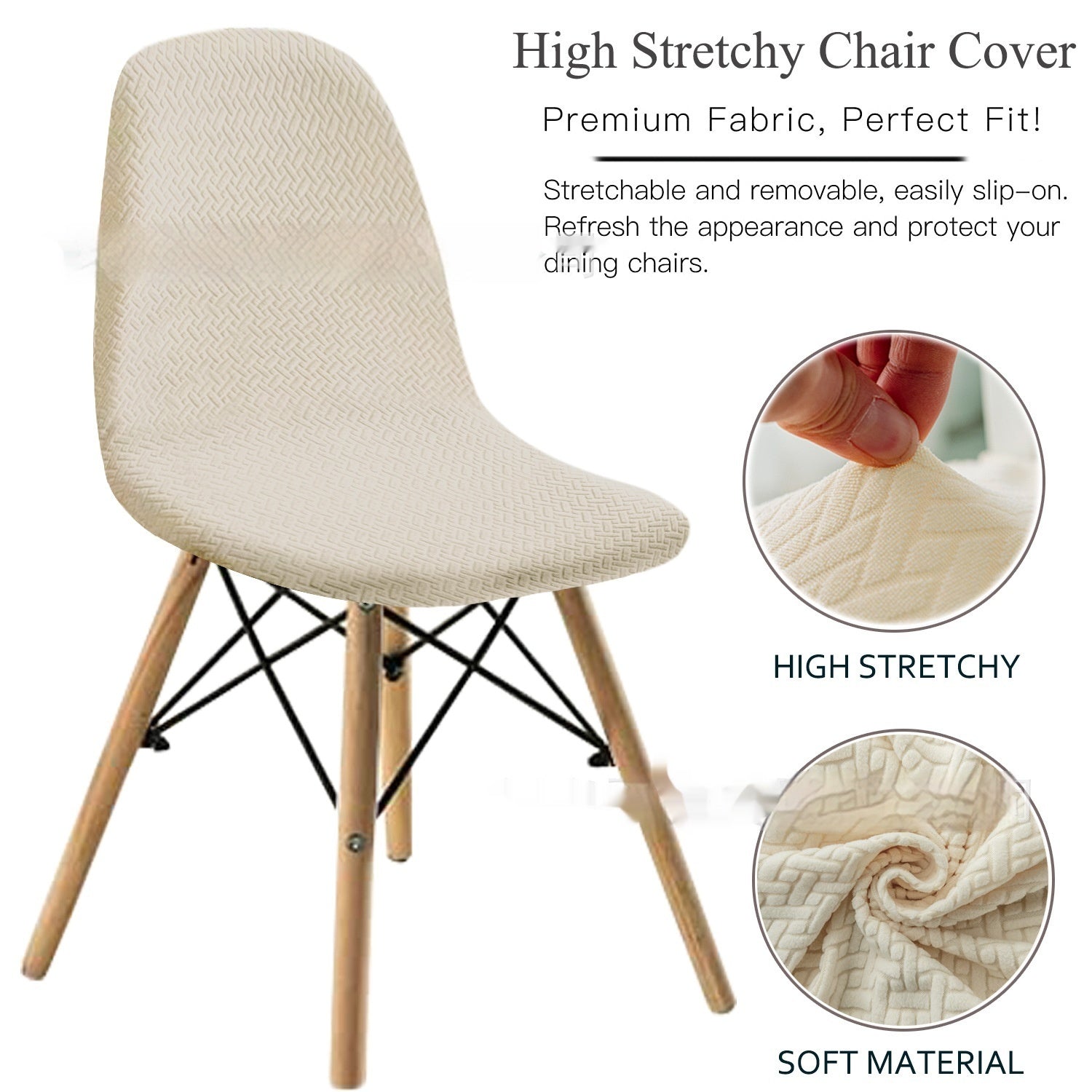 KTX-342035 Long Plaid Jacquard Chair Cover in Modern Geometric Design - Multiple Colors Available