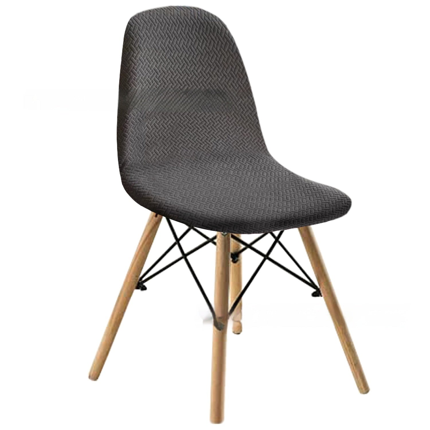 KTX-342035 Long Plaid Jacquard Chair Cover in Modern Geometric Design - Multiple Colors Available