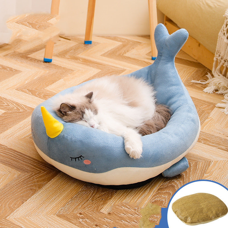 KTX-342419 Cozy Cat Nest with High Resilience Cloud Cotton Filling - Available in Duck and Whale Designs