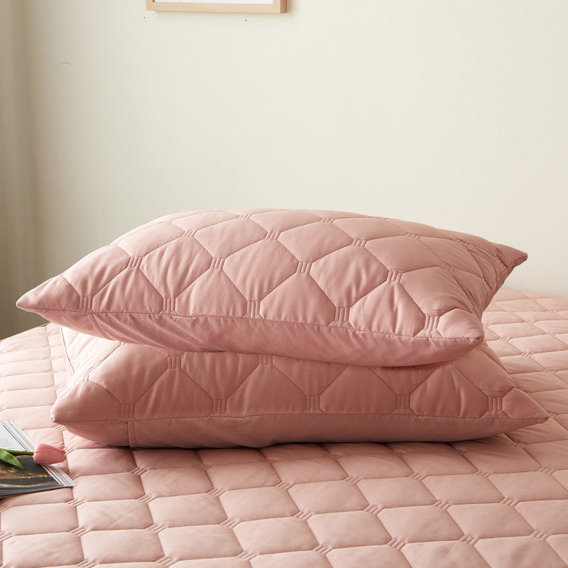 KTX-344915 Antibacterial Pure Cotton Quilted Pillow Protective Cover – Available in Multiple Colors