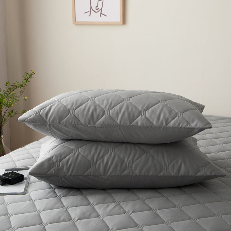 KTX-344915 Antibacterial Pure Cotton Quilted Pillow Protective Cover – Available in Multiple Colors