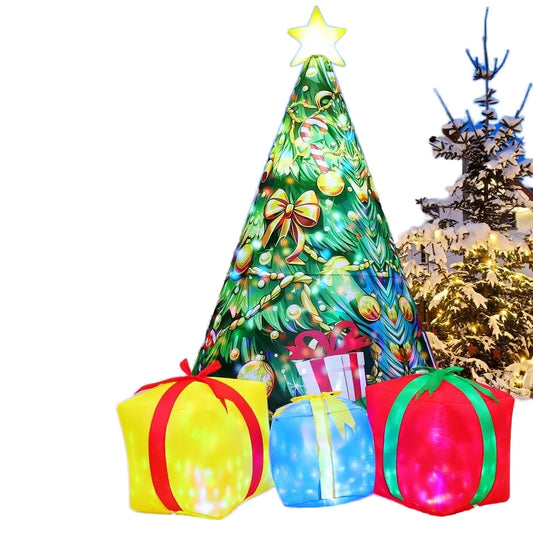 KTX-346195 Colorful 11.8 FT Christmas Inflatable Tree for Indoor and Outdoor Holiday Decor