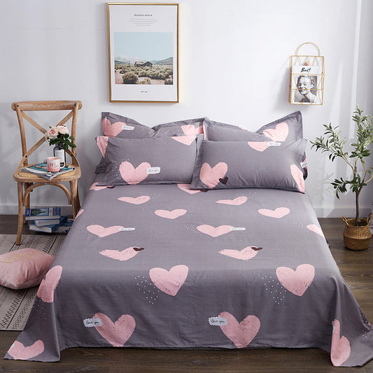 KTX-346899 Double Cotton Bed Linen for Student Dormitory - Simple Style with Floral Patterns in Various Colors and Sizes