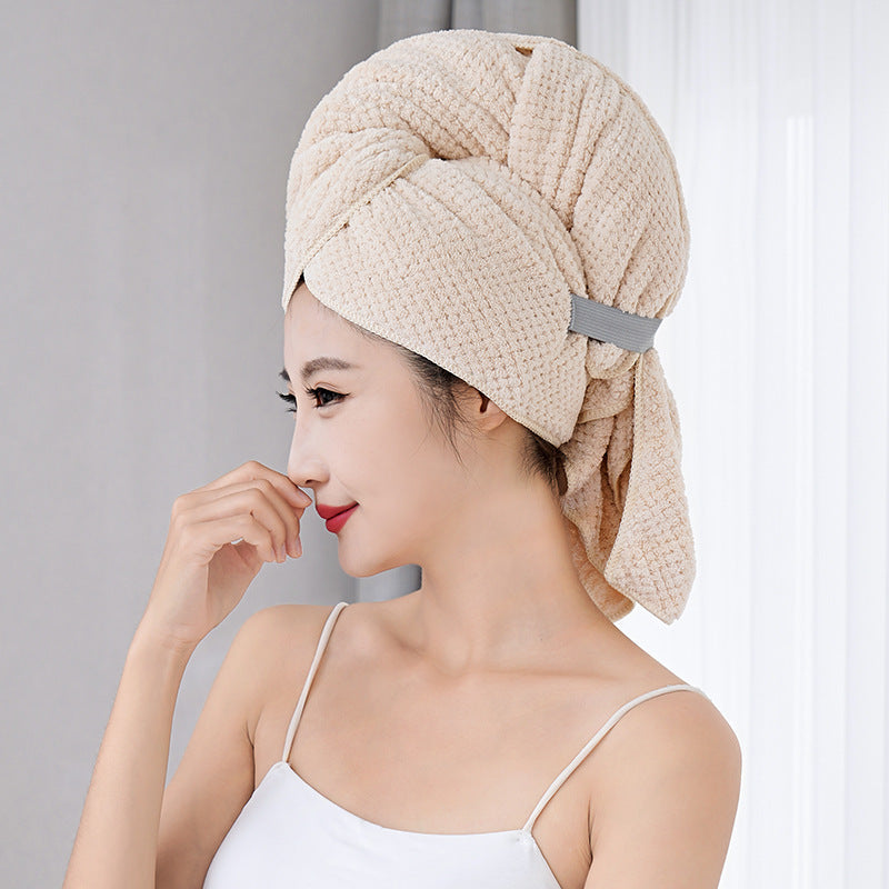 KTX-347155 Coral Fleece Quick-Drying Hair Drying Towel - Lightweight and Water-Absorbing, 60x100cm