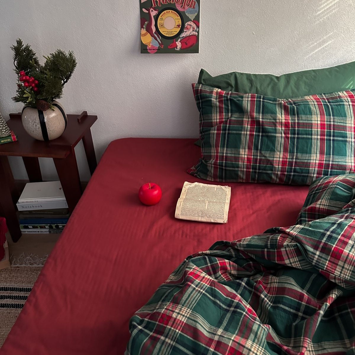 KTX-348691 Nordic Simple Plaid Cotton Four-Piece Bed Linen Set in Washed Cotton