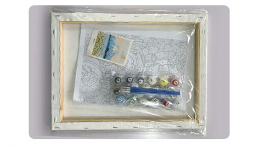 KTX-348819 DIY Digital Oil Painting Kit for Living Room and Bedroom Decoration with Canvas, Brushes, and Pigments