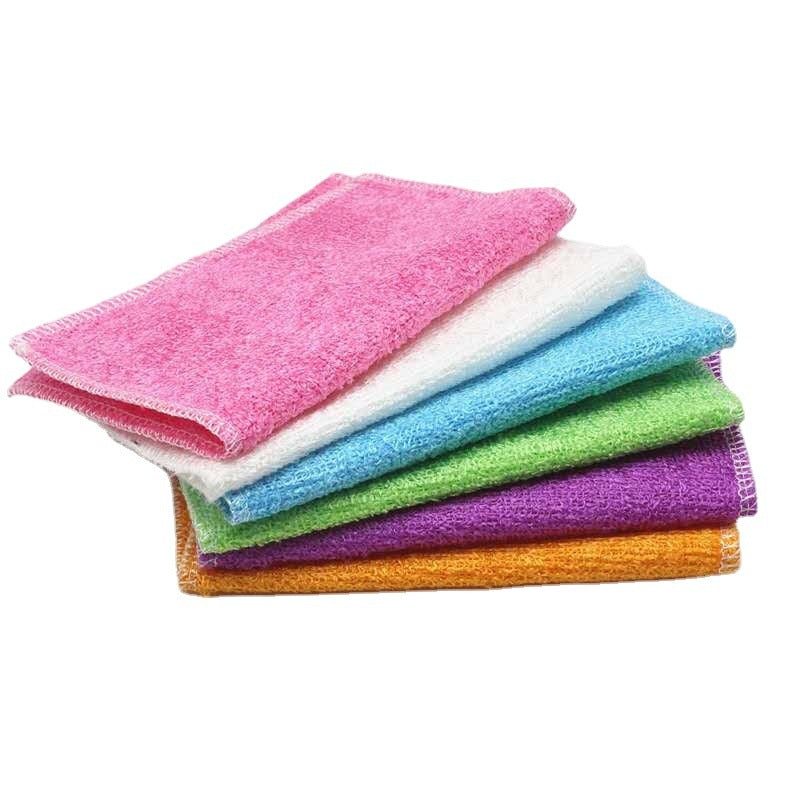 KTX-349459 Absorbent Bamboo Fiber Dish Towels in Mixed Colors and Solid Shades