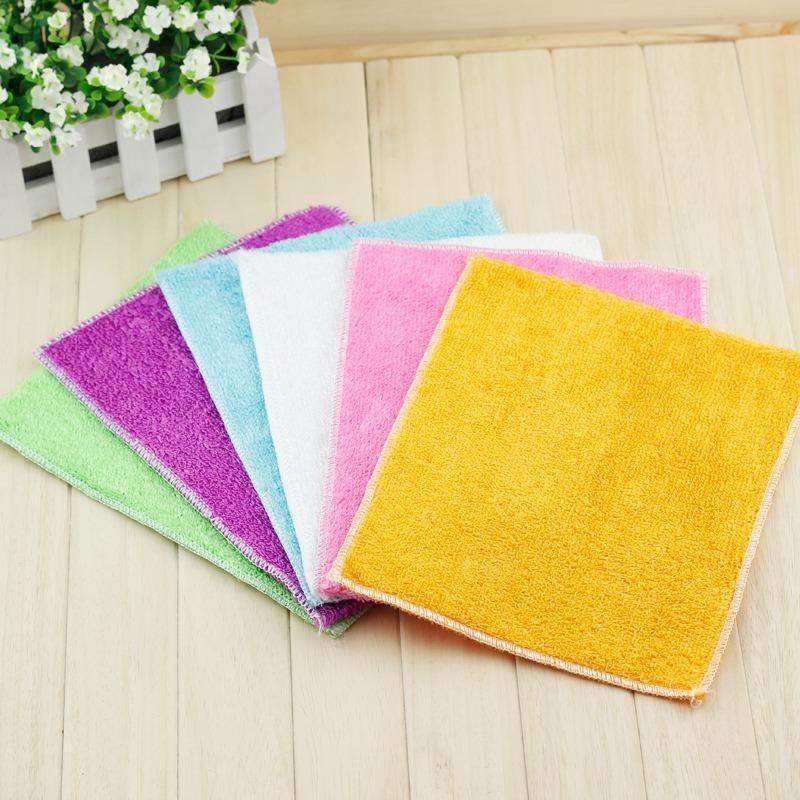KTX-349459 Absorbent Bamboo Fiber Dish Towels in Mixed Colors and Solid Shades