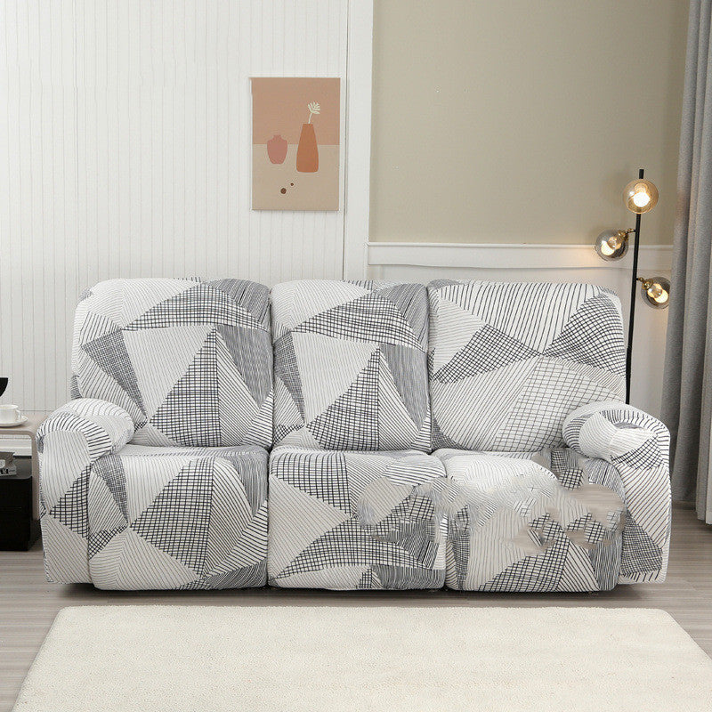 KTX-349843 Three-Seat Polyester Sofa Cover with Vibrant Patterns and Modern Design