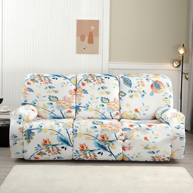 KTX-349843 Three-Seat Polyester Sofa Cover with Vibrant Patterns and Modern Design