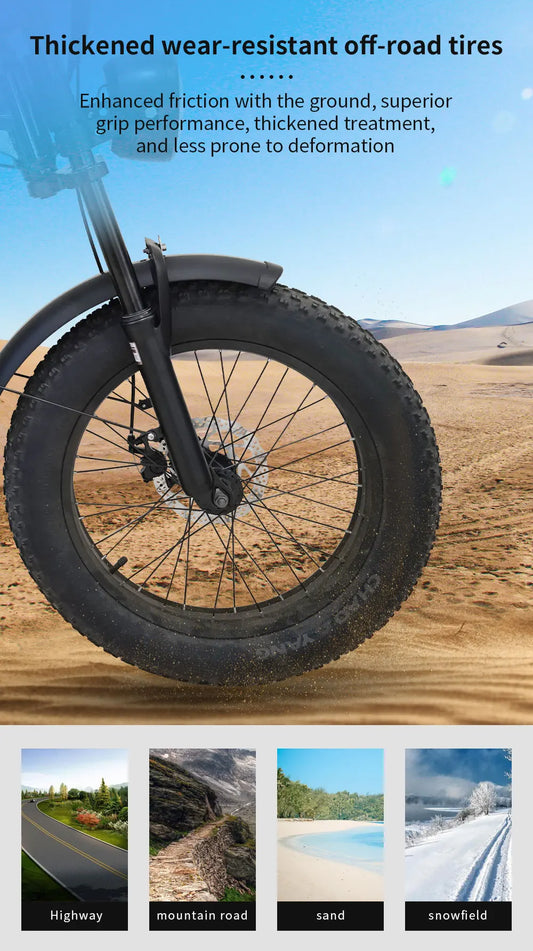 KTX-349971 750W Off-Road Electric Mountain Bike with 20-Inch Fat Tires for Adults - High Speed & Eco-Friendly