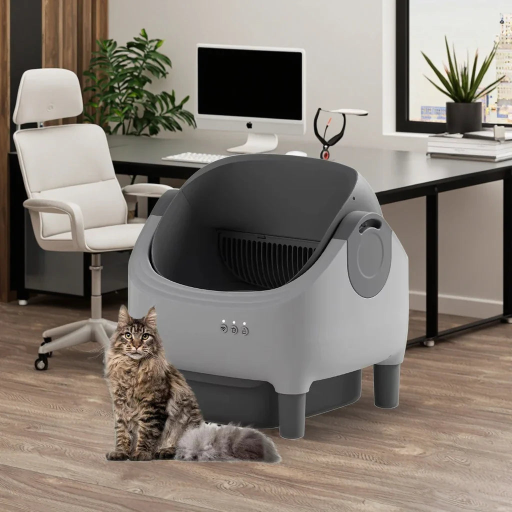 KTX-350483 Self-Cleaning Electric Cat Litter Box with Timed App Control and 20L Capacity