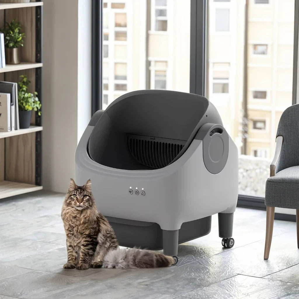 KTX-350483 Self-Cleaning Electric Cat Litter Box with Timed App Control and 20L Capacity