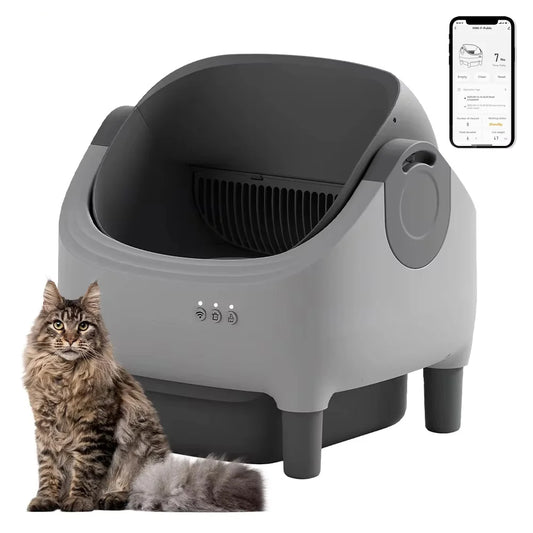 KTX-350483 Self-Cleaning Electric Cat Litter Box with Timed App Control and 20L Capacity