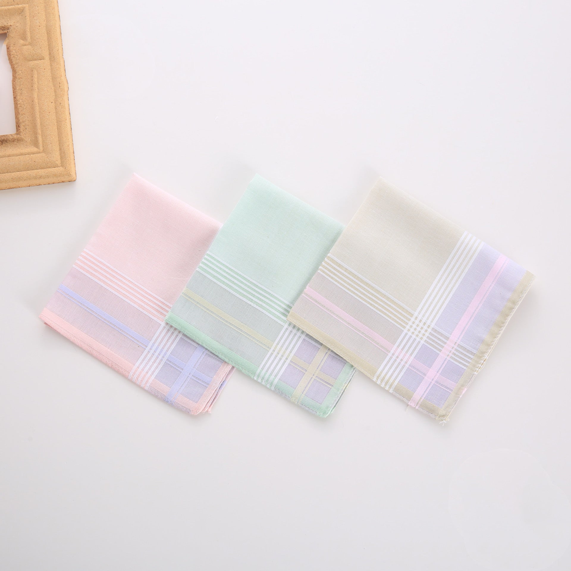 KTX-350611 Cotton Handkerchief Square Scarf Set with Various Floral Designs - 100% Cotton, 29x29 cm