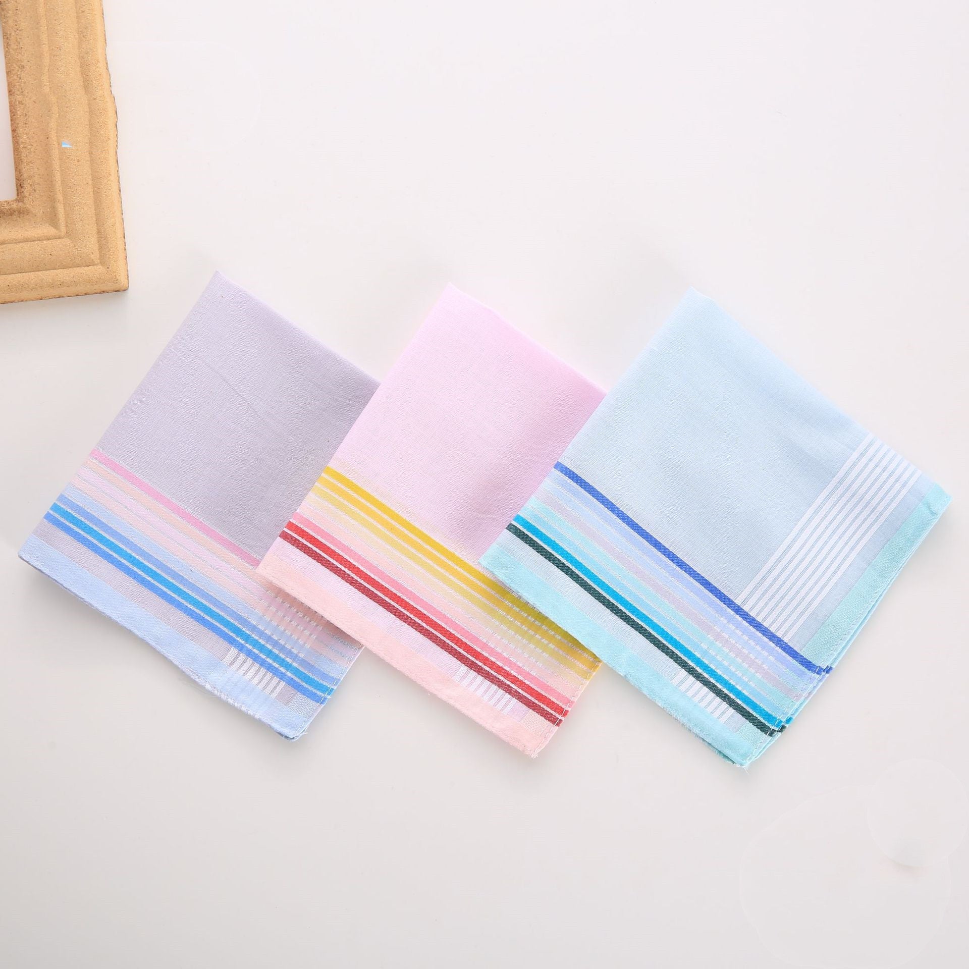 KTX-350611 Cotton Handkerchief Square Scarf Set with Various Floral Designs - 100% Cotton, 29x29 cm