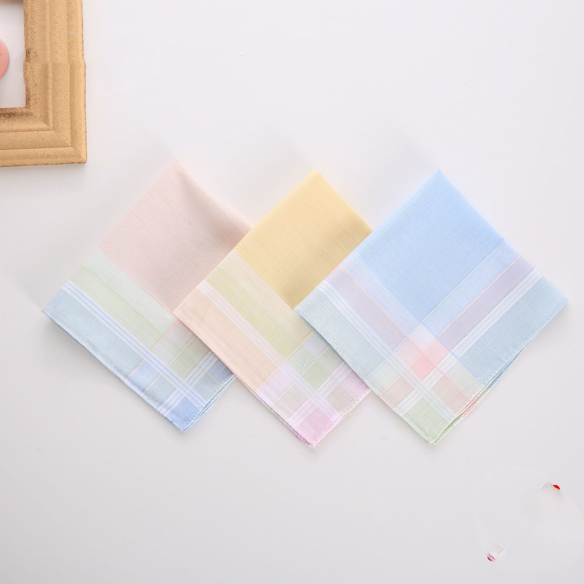KTX-350611 Cotton Handkerchief Square Scarf Set with Various Floral Designs - 100% Cotton, 29x29 cm