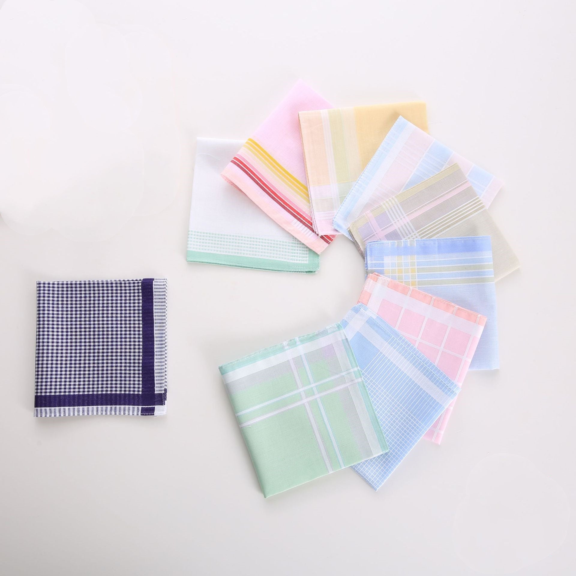 KTX-350611 Cotton Handkerchief Square Scarf Set with Various Floral Designs - 100% Cotton, 29x29 cm