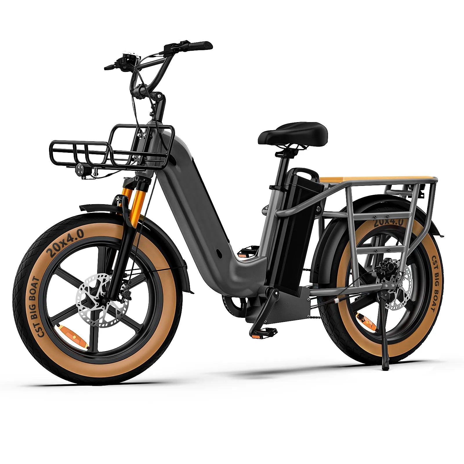 KTX-350739 750W Electric Fat Tire Mountain Bike with 7-Speed Gears and 80KM Range