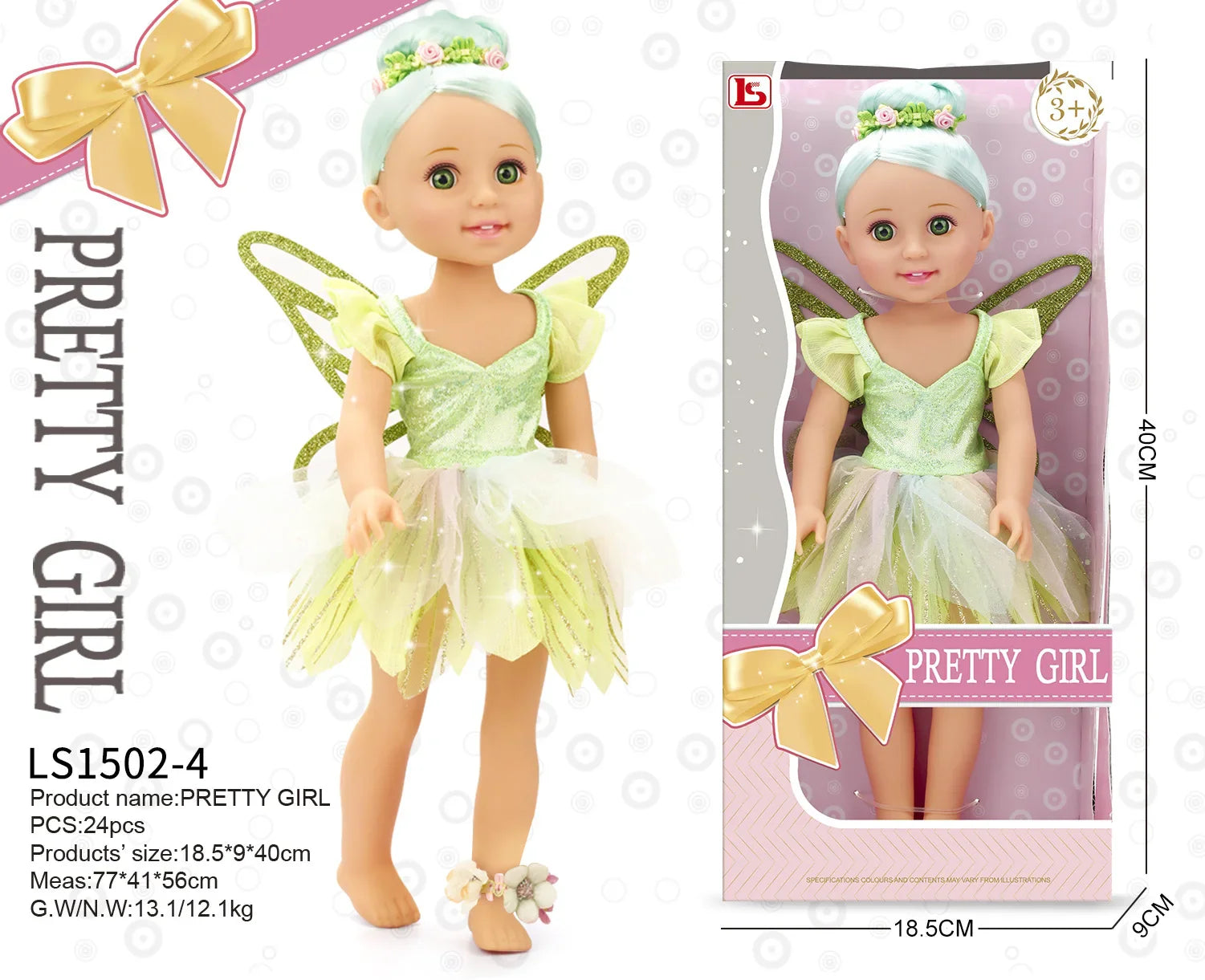 KTX-350867 15-Inch Fashion Doll with Fine Hair for Stylish Play - Educational Vinyl Princess Doll for Kids