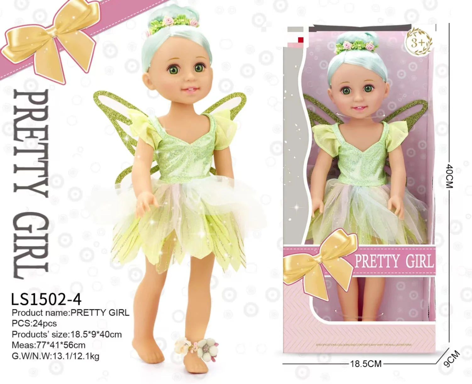 KTX-350867 15-Inch Fashion Doll with Fine Hair for Stylish Play - Educational Vinyl Princess Doll for Kids