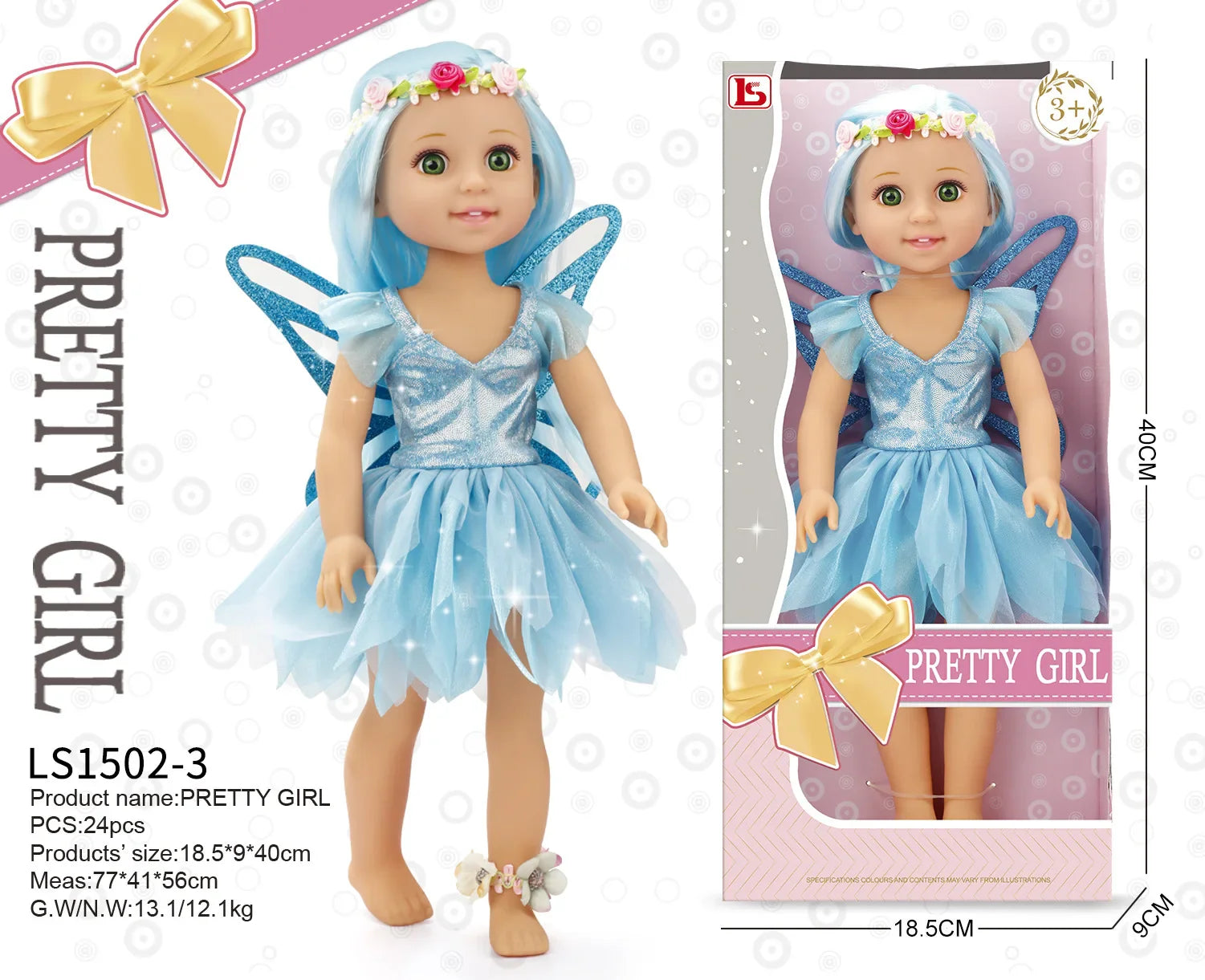 KTX-350867 15-Inch Fashion Doll with Fine Hair for Stylish Play - Educational Vinyl Princess Doll for Kids